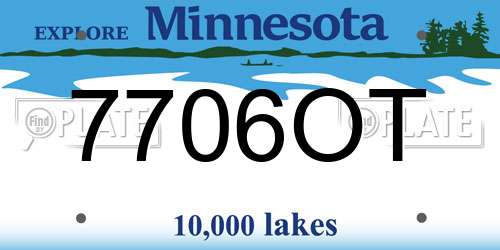 7706OT Minnesota License Plate