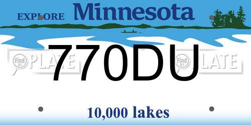 770DU Minnesota License Plate