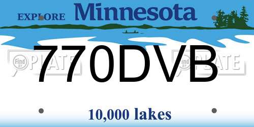 770DVB Minnesota License Plate