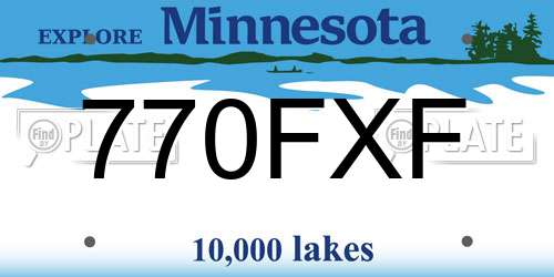 770FXF Minnesota License Plate