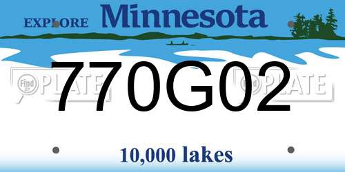 770G02 Minnesota License Plate