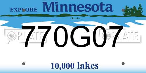 770G07 Minnesota License Plate