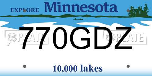 770GDZ Minnesota License Plate