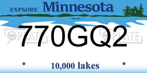 770GQ2 Minnesota License Plate