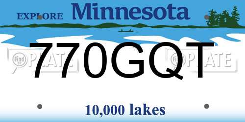 770GQT Minnesota License Plate