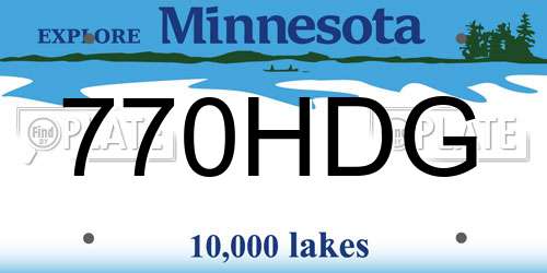 770HDG Minnesota License Plate