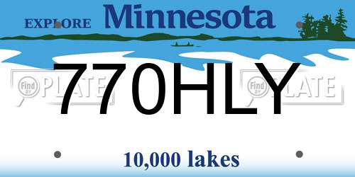 770HLY Minnesota License Plate