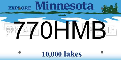 770HMB Minnesota License Plate