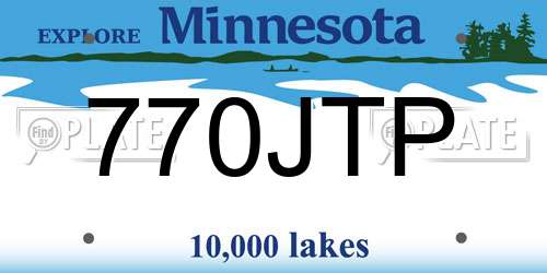 770JTP Minnesota License Plate