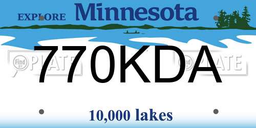 770KDA Minnesota License Plate