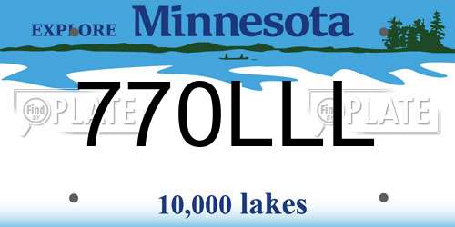 770LLL Minnesota License Plate