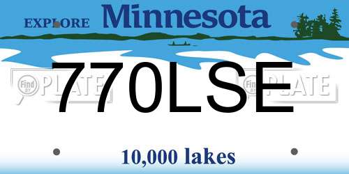 770LSE Minnesota License Plate