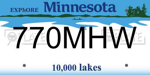 770MHW Minnesota License Plate