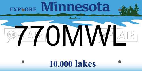 770MWL Minnesota License Plate
