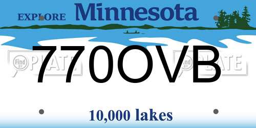 770OVB Minnesota License Plate