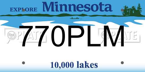 770PLM Minnesota License Plate