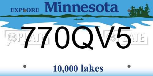 770QV5 Minnesota License Plate