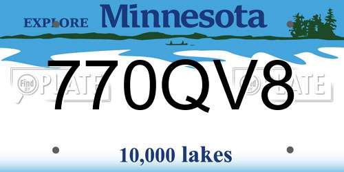 770QV8 Minnesota License Plate