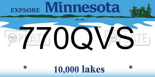770QVS Minnesota License Plate