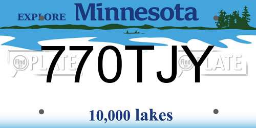 770TJY Minnesota License Plate