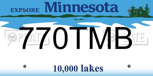 770TMB Minnesota License Plate