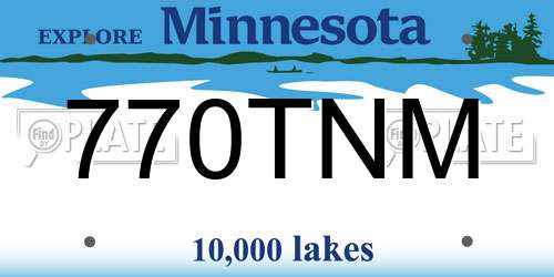 770TNM Minnesota License Plate