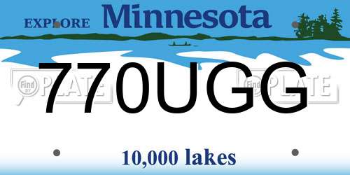 770UGG Minnesota License Plate