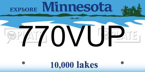 770VUP Minnesota License Plate