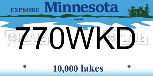 770WKD Minnesota License Plate