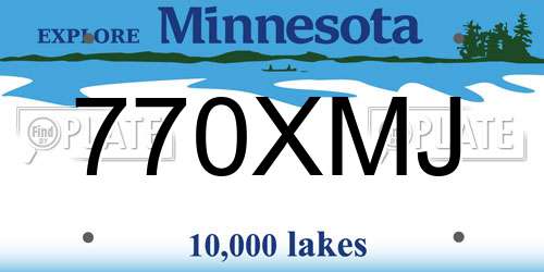 770XMJ Minnesota License Plate