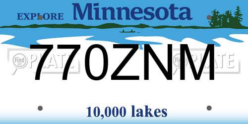 770ZNM Minnesota License Plate