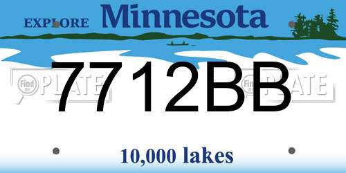 7712BB Minnesota License Plate