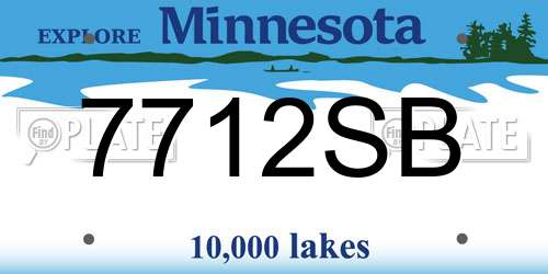 7712SB Minnesota License Plate