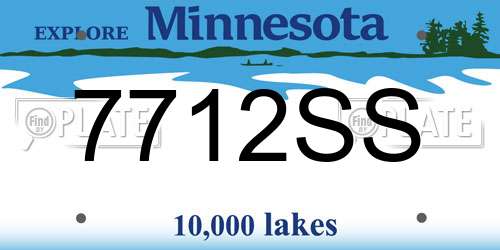 7712SS Minnesota License Plate