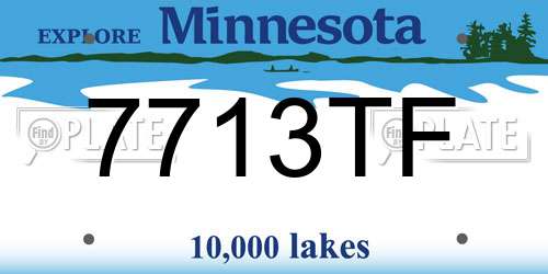 7713TF Minnesota License Plate