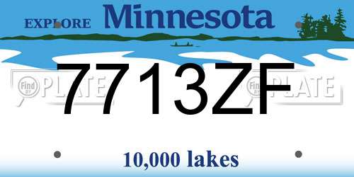7713ZF Minnesota License Plate