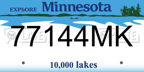 77144MK Minnesota License Plate