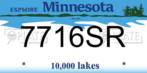 7716SR Minnesota License Plate