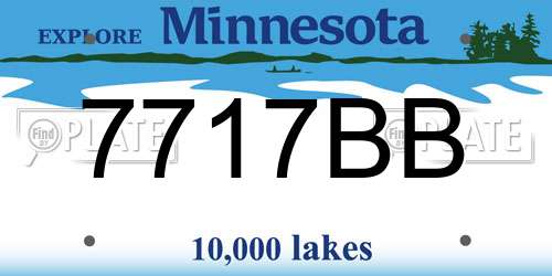 7717BB Minnesota License Plate