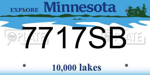 7717SB Minnesota License Plate