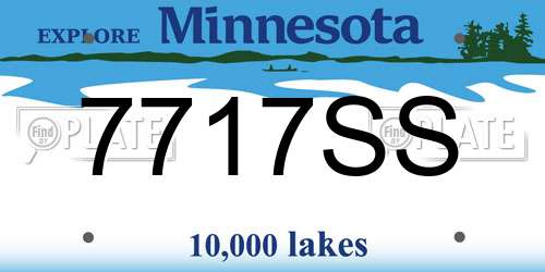 7717SS Minnesota License Plate