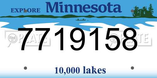 7719158 Minnesota License Plate