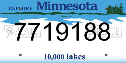 7719188 Minnesota License Plate