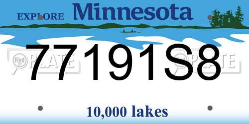77191S8 Minnesota License Plate