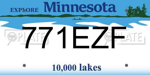 771EZF Minnesota License Plate