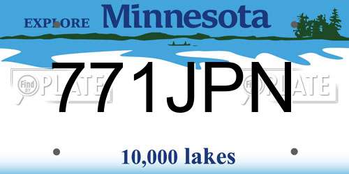 771JPN Minnesota License Plate