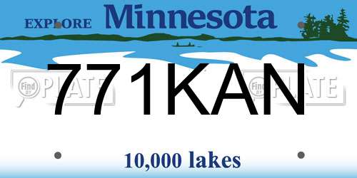 771KAN Minnesota License Plate