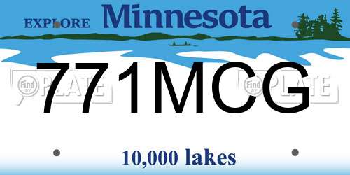 771MCG Minnesota License Plate