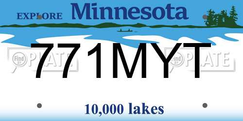 771MYT Minnesota License Plate