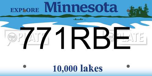 771RBE Minnesota License Plate